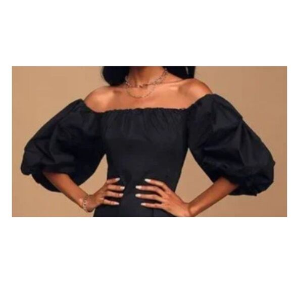 Lulus Wide Leg Black Jumper - Picture 1 of 7